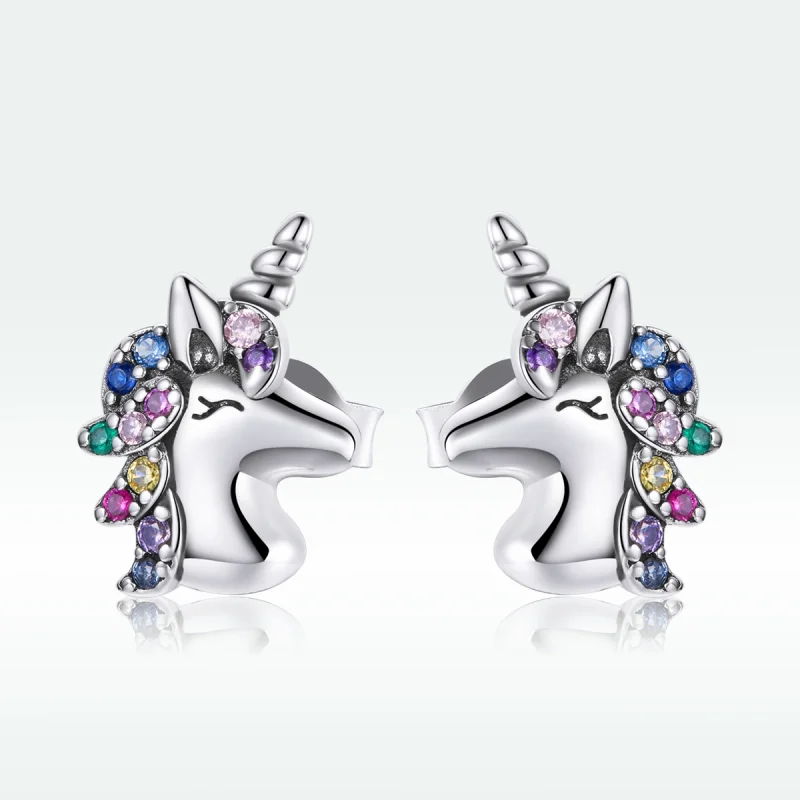 (image for) PANDORA Style Pointed Pony Stud - BSE496 - View 3