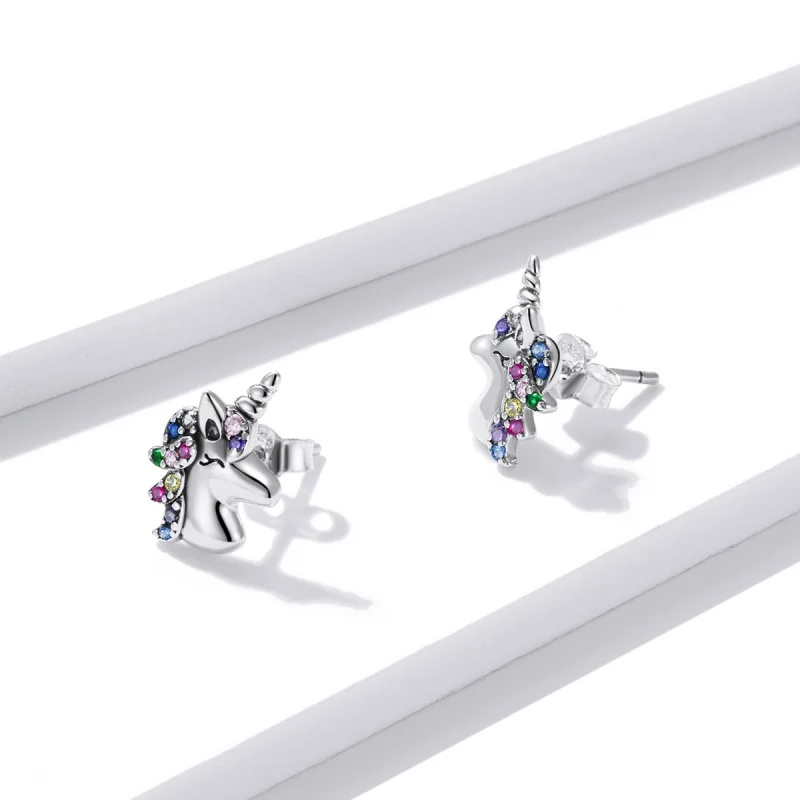 (image for) PANDORA Style Pointed Pony Stud - BSE496 - View 4