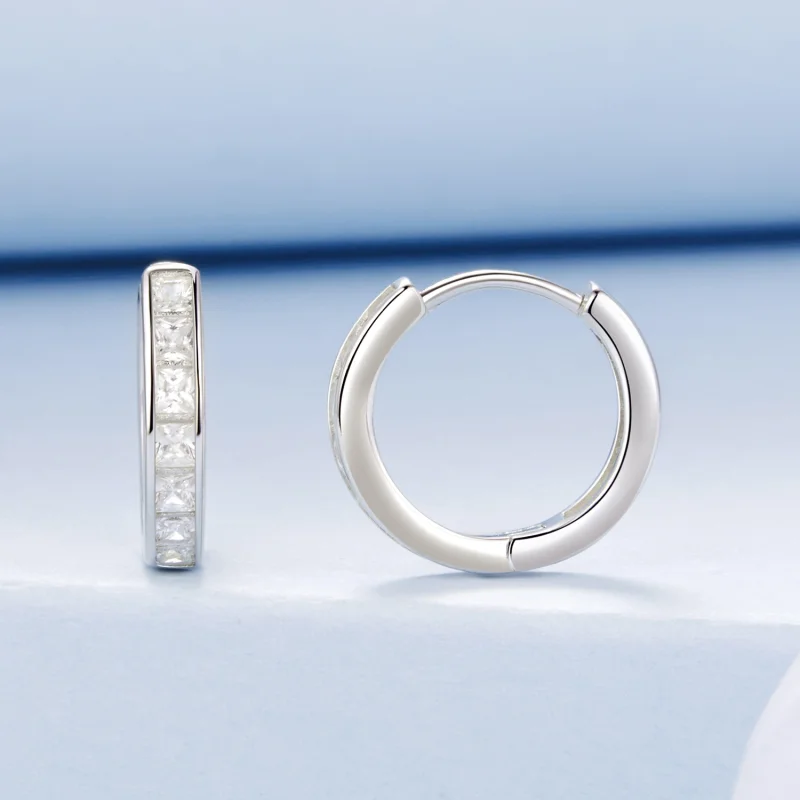 (image for) PANDORA Style Princess Square Sparkling Earrings - BSE1102 - View 2