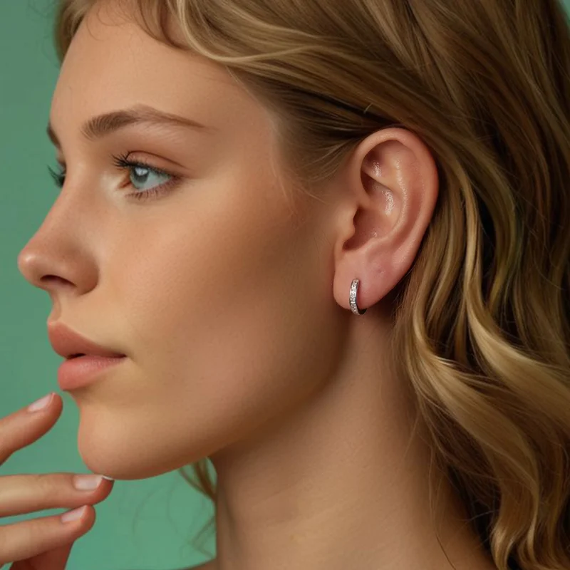 (image for) PANDORA Style Princess Square Sparkling Earrings - BSE1102 - View 6