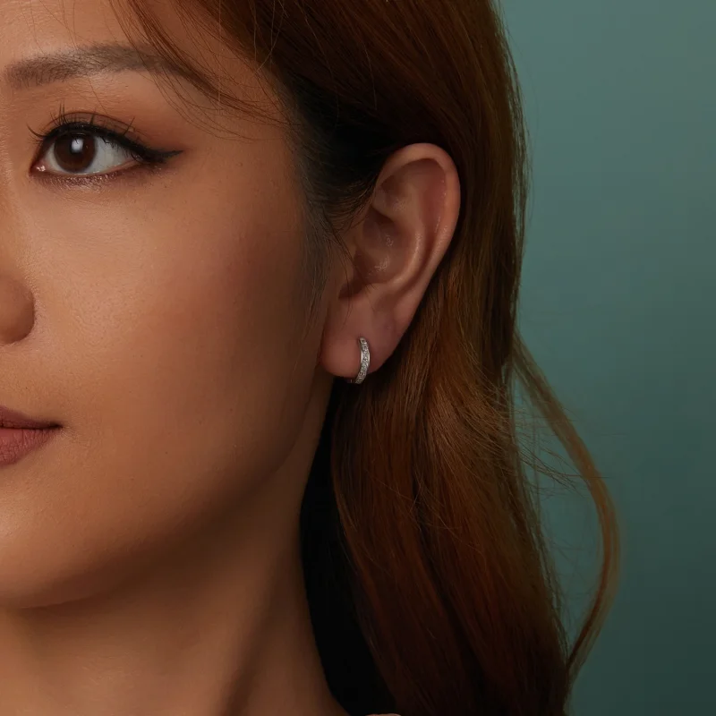 (image for) PANDORA Style Princess Square Sparkling Earrings - BSE1102 - View 8