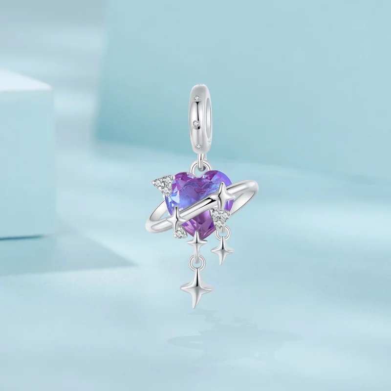 (image for) PANDORA Style Purple and pink gradient starry sky pendant - SCC2825 - View 2