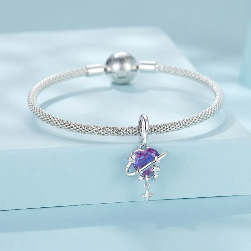 (image for) PANDORA Style Purple and pink gradient starry sky pendant - SCC2825 - View 3