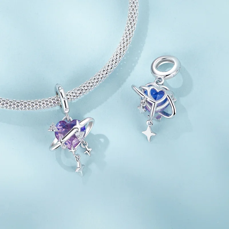 (image for) PANDORA Style Purple and pink gradient starry sky pendant - SCC2825 - View 4