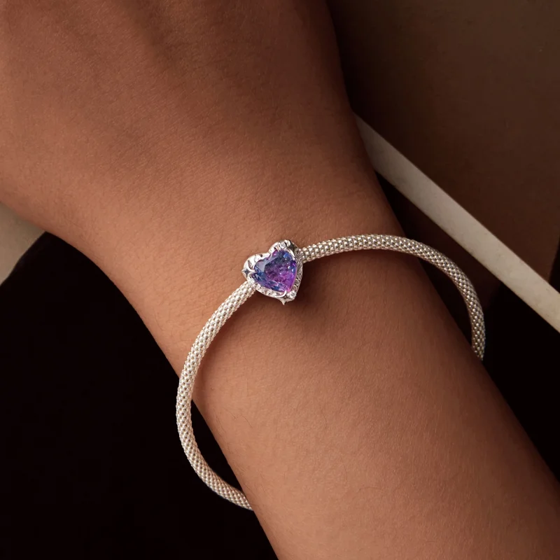 (image for) PANDORA Style Purple pink gradient heart Charm - SCC2824 - View 7