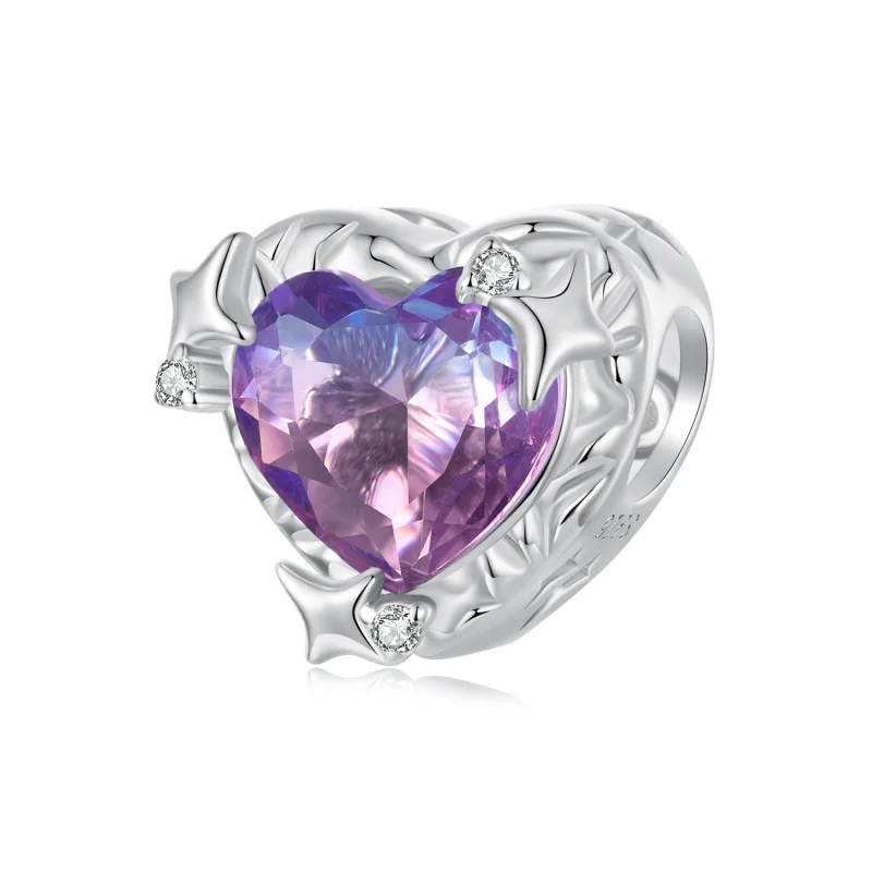 (image for) PANDORA Style Purple pink gradient heart Charm - SCC2824 - Product Image