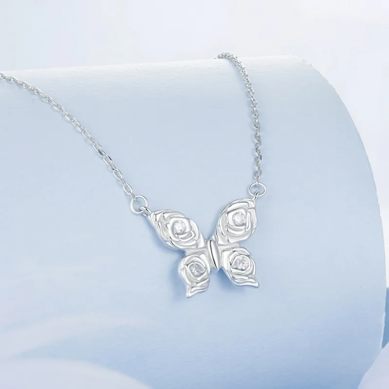(image for) PANDORA Style Rose Butterfly Necklace - BSN396 - View 2