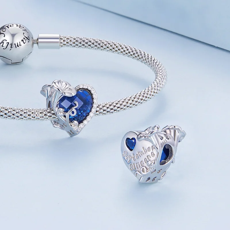 (image for) PANDORA Style September birthstone heart charm - BSC660-9 - View 5