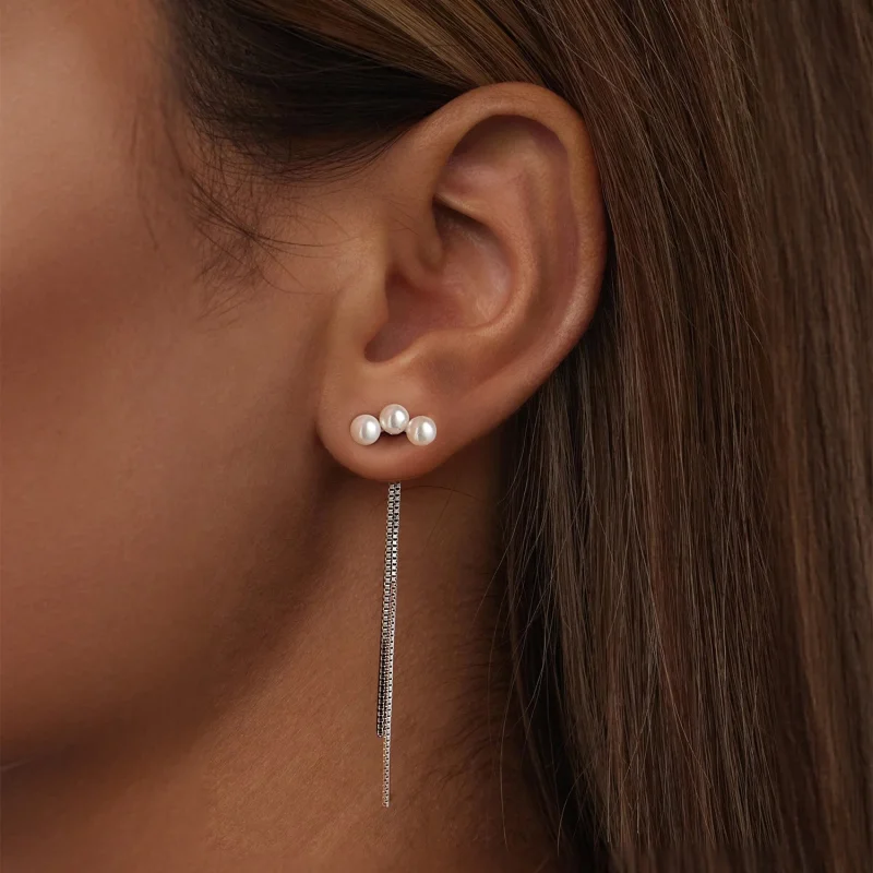 (image for) PANDORA Style Shell Pearl Tassel Earrings - SCE1777 - View 6