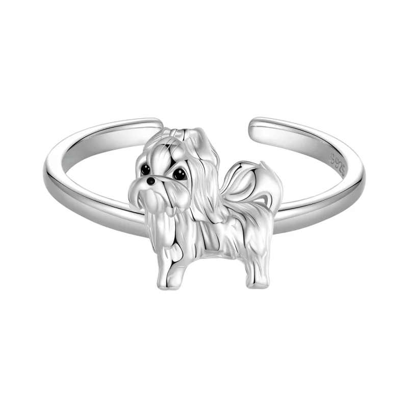 (image for) PANDORA Style Shih Tzu dog opening Open Ring - SCR1073-E - Product Image