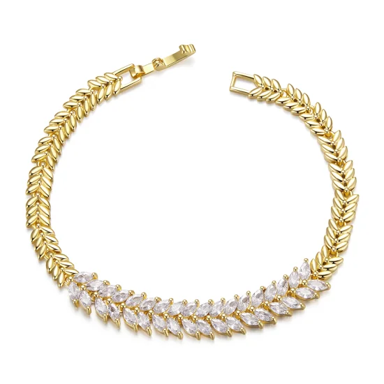 (image for) Pandora Style Shining Leaf Chain Bracelet - YIB067-B