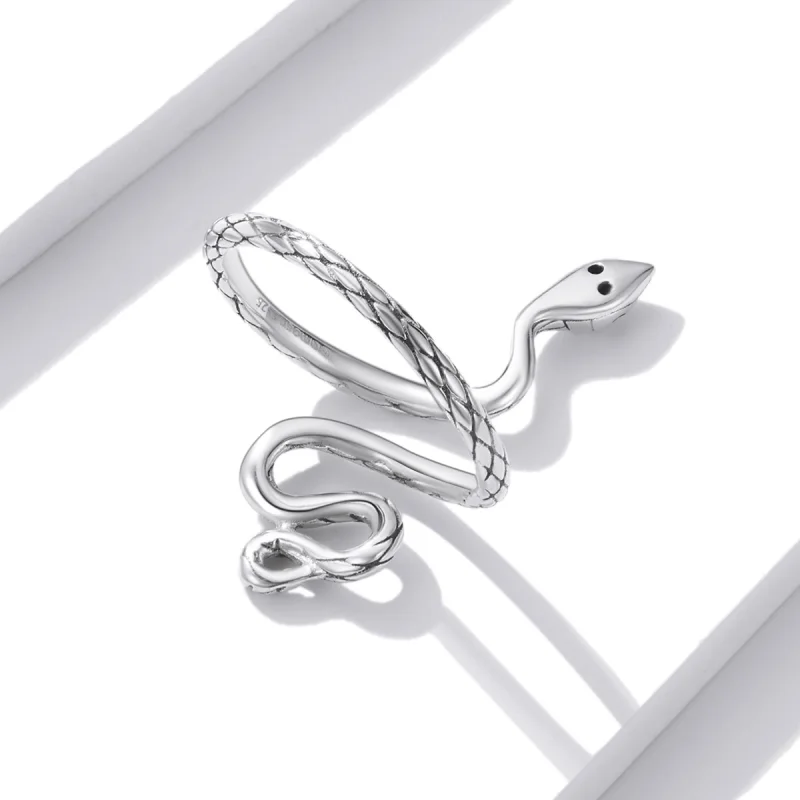 (image for) PANDORA Style Silver Snake Open Ring - BSR199 - View 4