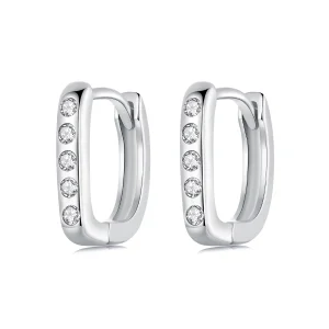(image for) PANDORA Style Simple D-shaped earrings - BSE1084-WH