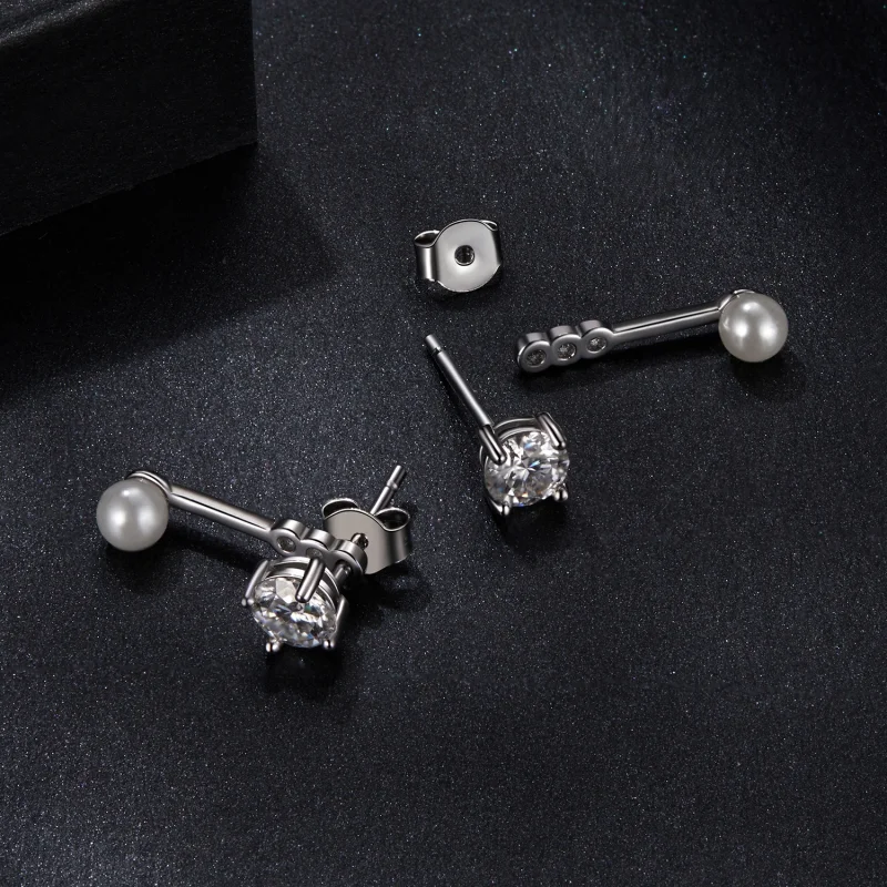 (image for) PANDORA Style Simple front and back earrings (two certificates) - MSE068 - View 4