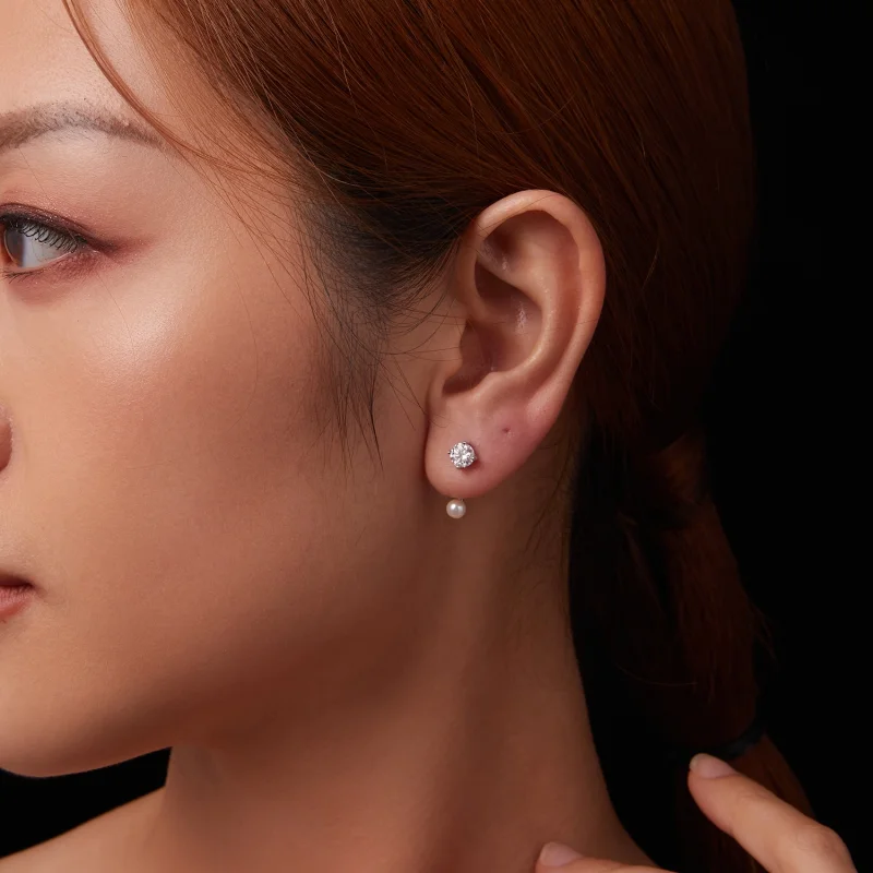 (image for) PANDORA Style Simple front and back earrings (two certificates) - MSE068 - View 9