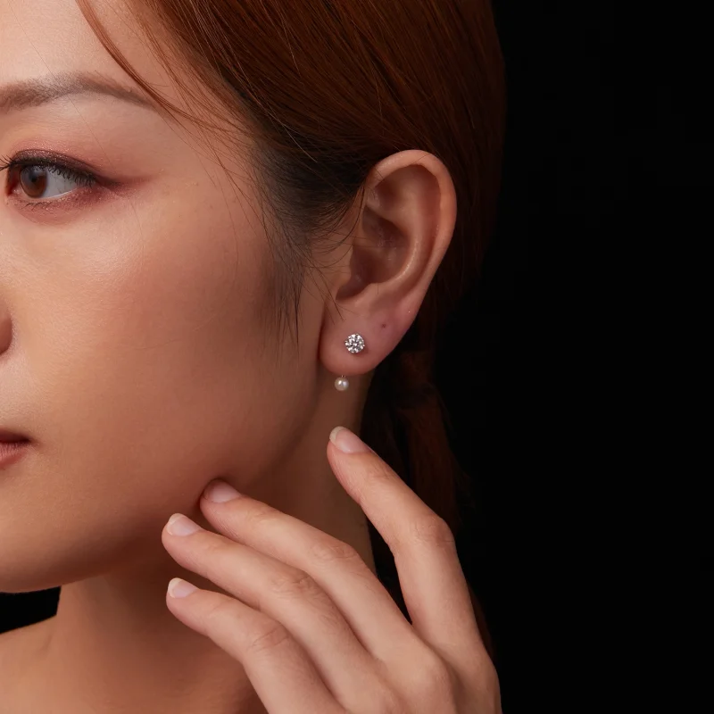 (image for) PANDORA Style Simple front and back earrings (two certificates) - MSE068 - View 10