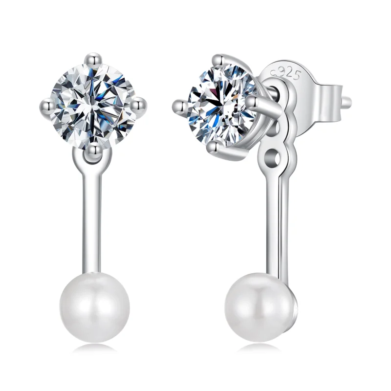 (image for) PANDORA Style Simple front and back earrings (two certificates) - MSE068 - Product Image