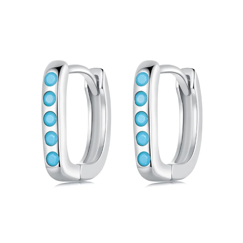 (image for) PANDORA Style Simple turquoise earrings - BSE1084-BU - Product Image