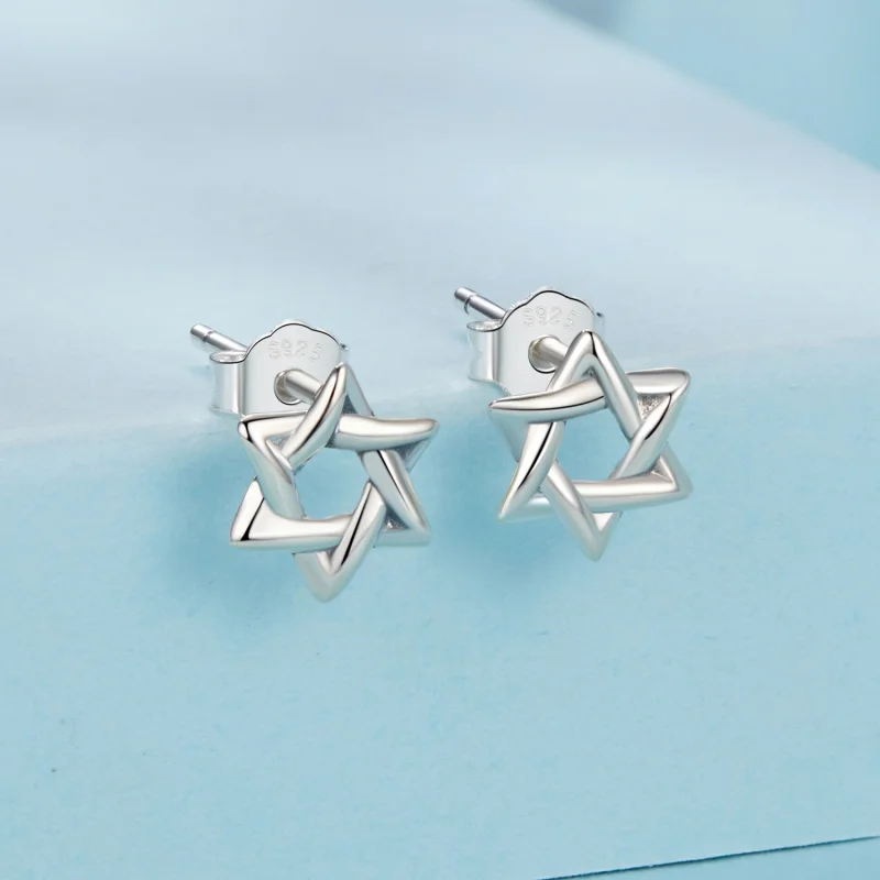 (image for) PANDORA Style Six-pointed star earrings - SCE1809 - View 2