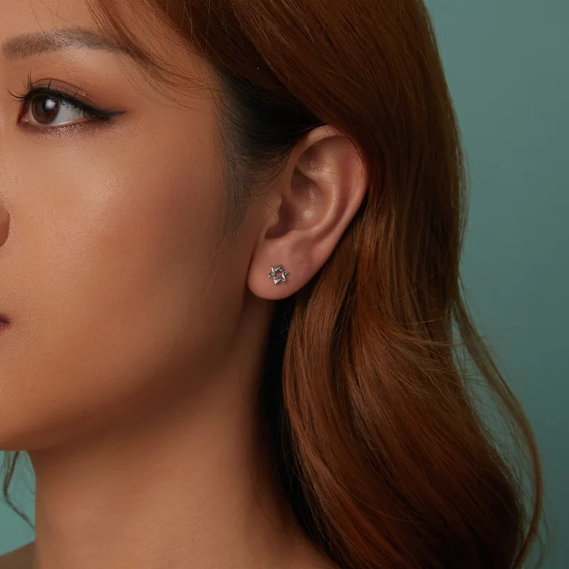 (image for) PANDORA Style Six-pointed star earrings - SCE1809 - View 9