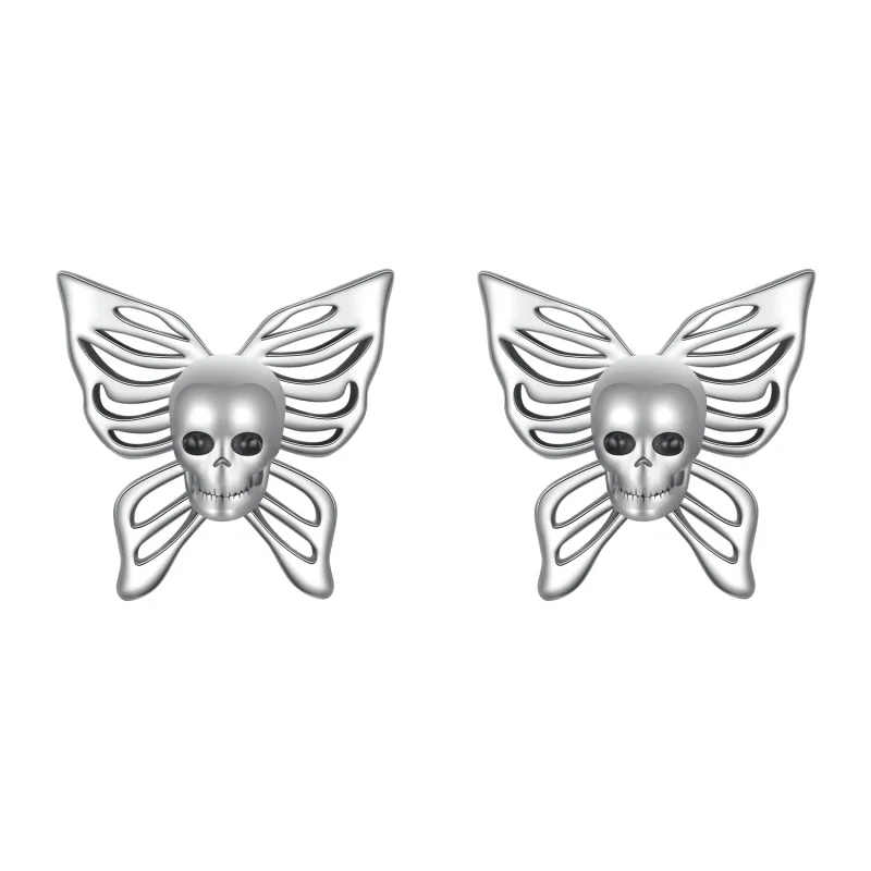 (image for) PANDORA Style Skull Butterfly Earrings - SCE1798 - Product Image