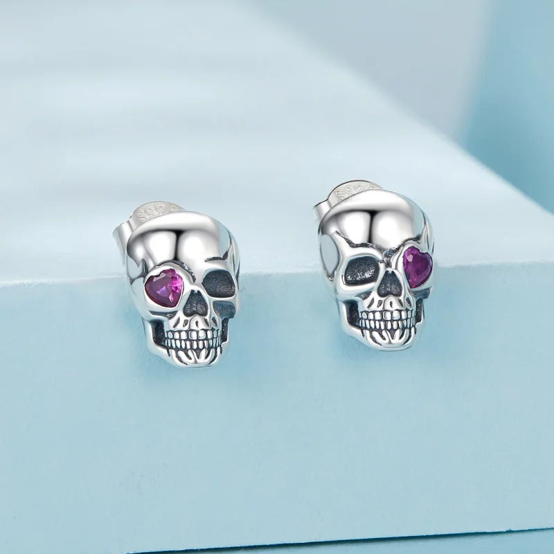 (image for) PANDORA Style Skull earrings - SCE1771 - View 2