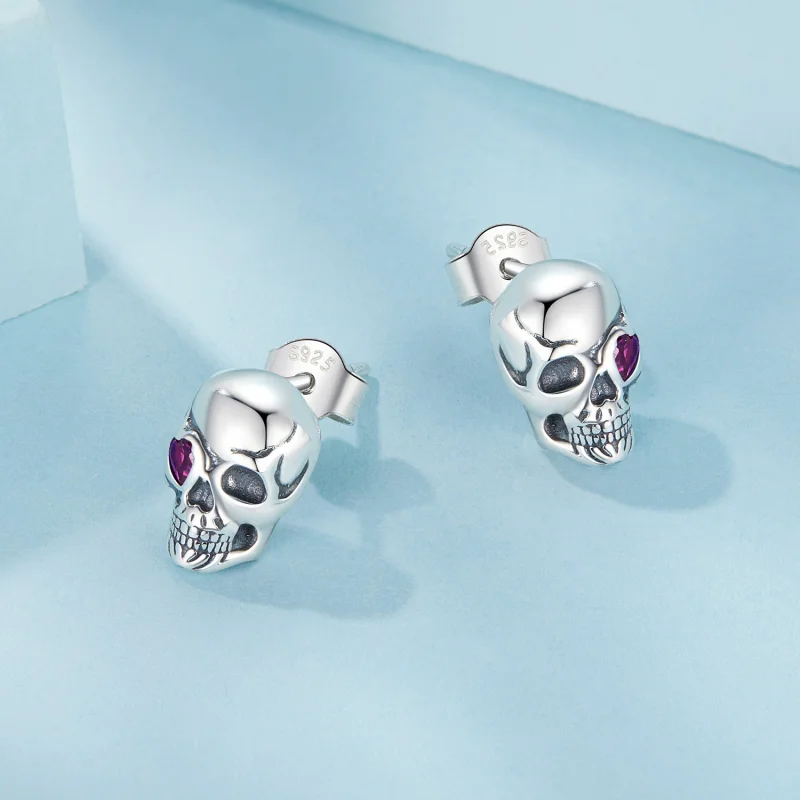 (image for) PANDORA Style Skull earrings - SCE1771 - View 3