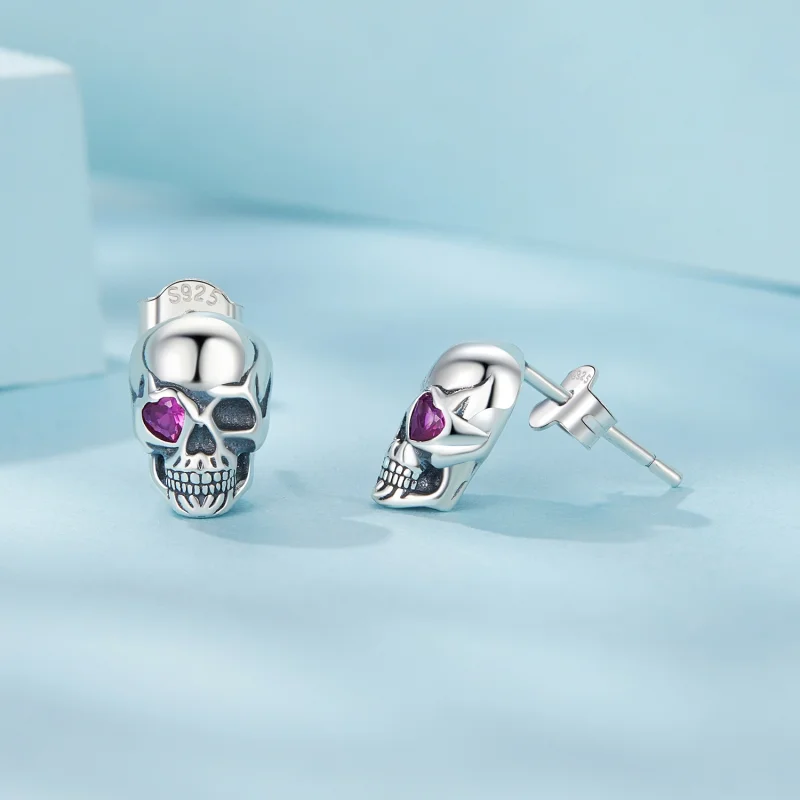 (image for) PANDORA Style Skull earrings - SCE1771 - View 4