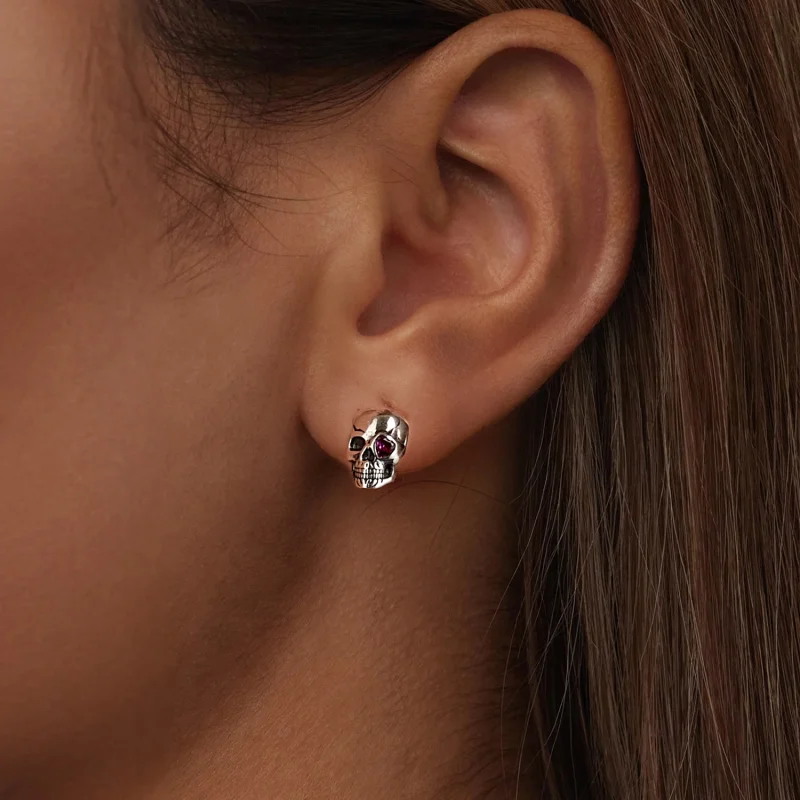 (image for) PANDORA Style Skull earrings - SCE1771 - View 6