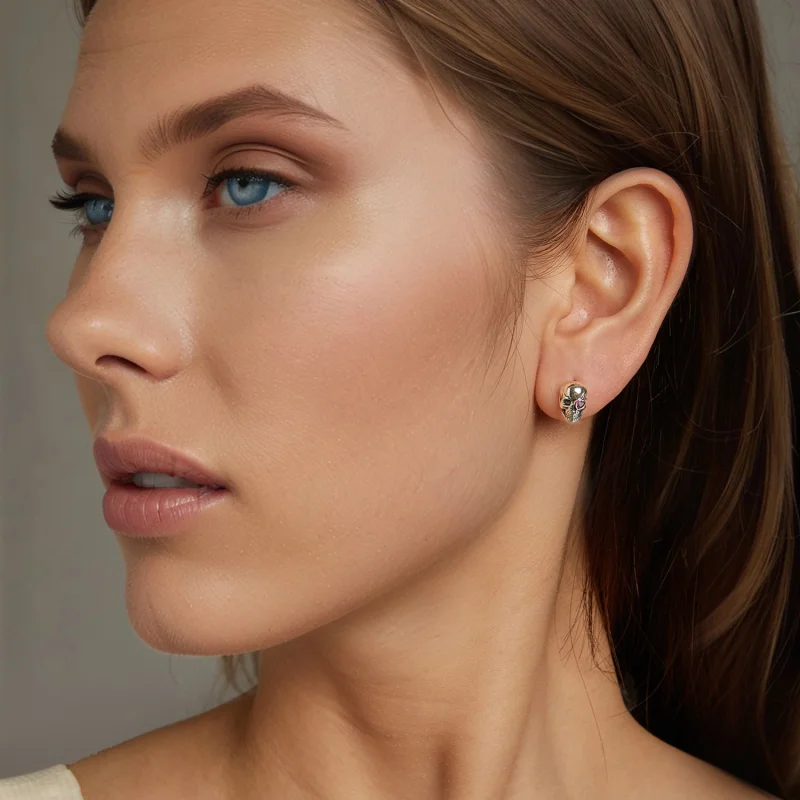 (image for) PANDORA Style Skull earrings - SCE1771 - View 8