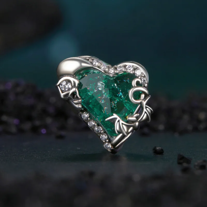 (image for) PANDORA Style Skull Heart Beads - BSC1064 - View 2