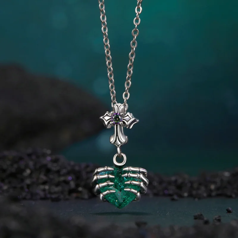 (image for) PANDORA Style Skull Heart Pendant - BSC1061 - View 3