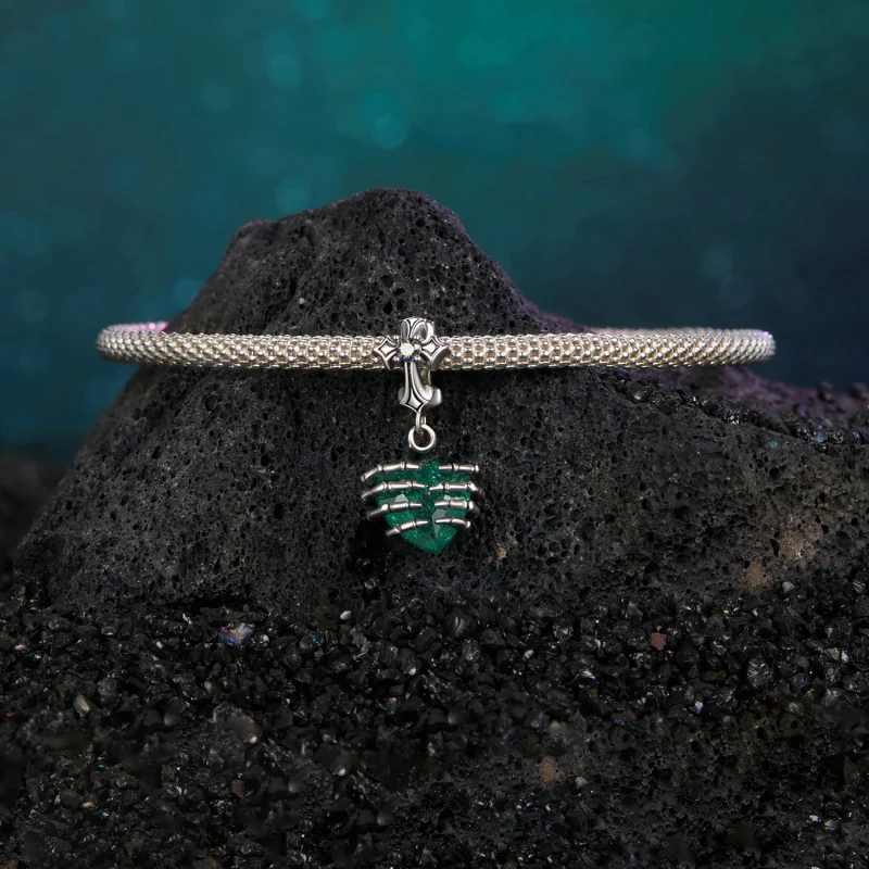 (image for) PANDORA Style Skull Heart Pendant - BSC1061 - View 4