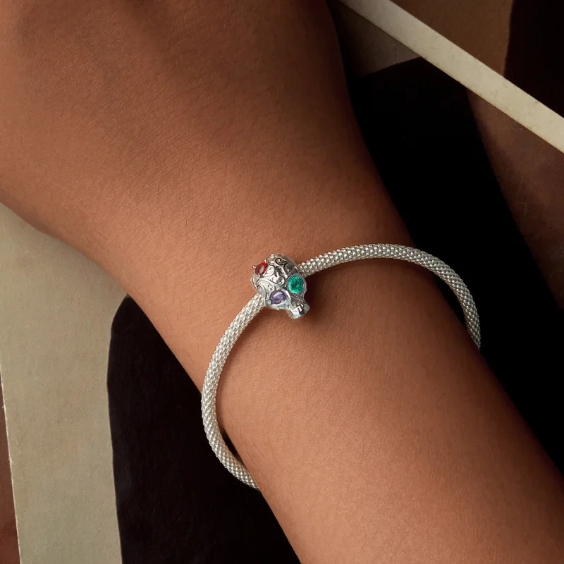 (image for) PANDORA Style Skull with floral pattern Charm - SCC2893 - View 6