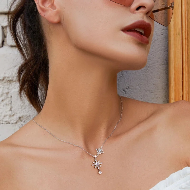 (image for) PANDORA Style Snowflake Necklace - BSN364 - View 7