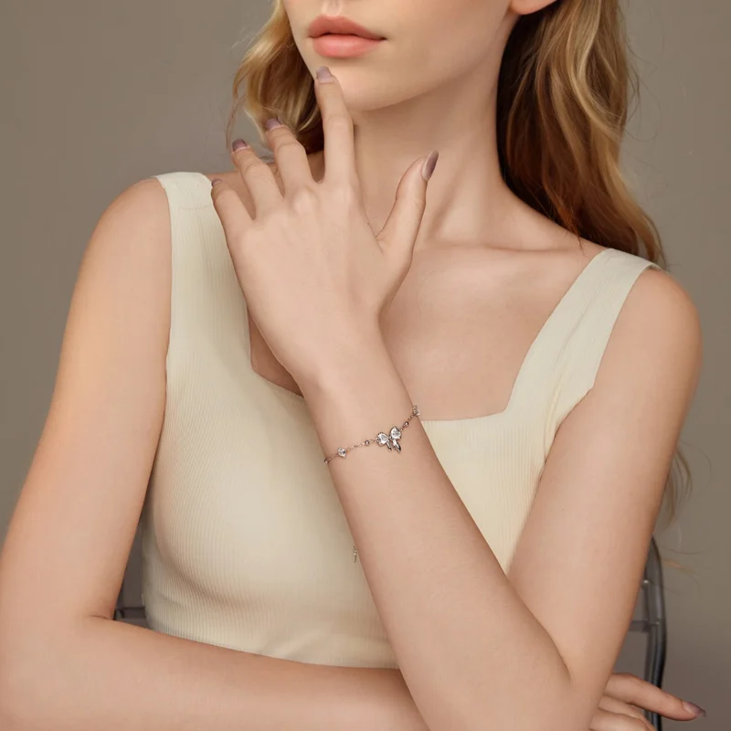 (image for) PANDORA Style Sparkling Bow Bracelet - BSB188 - View 8