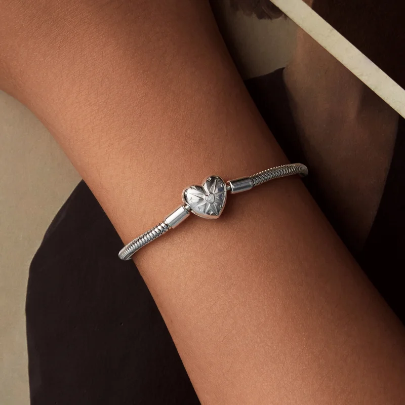 (image for) Pandora Style Star Heart Basic Bangle - BSB196 - View 8