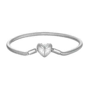 Pandora Style Star Heart Basic Bangle - BSB196 (image for) Pandora Style Star Heart Basic Bangle - BSB196