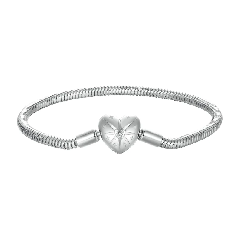 (image for) Pandora Style Star Heart Basic Bangle - BSB196 - Product Image