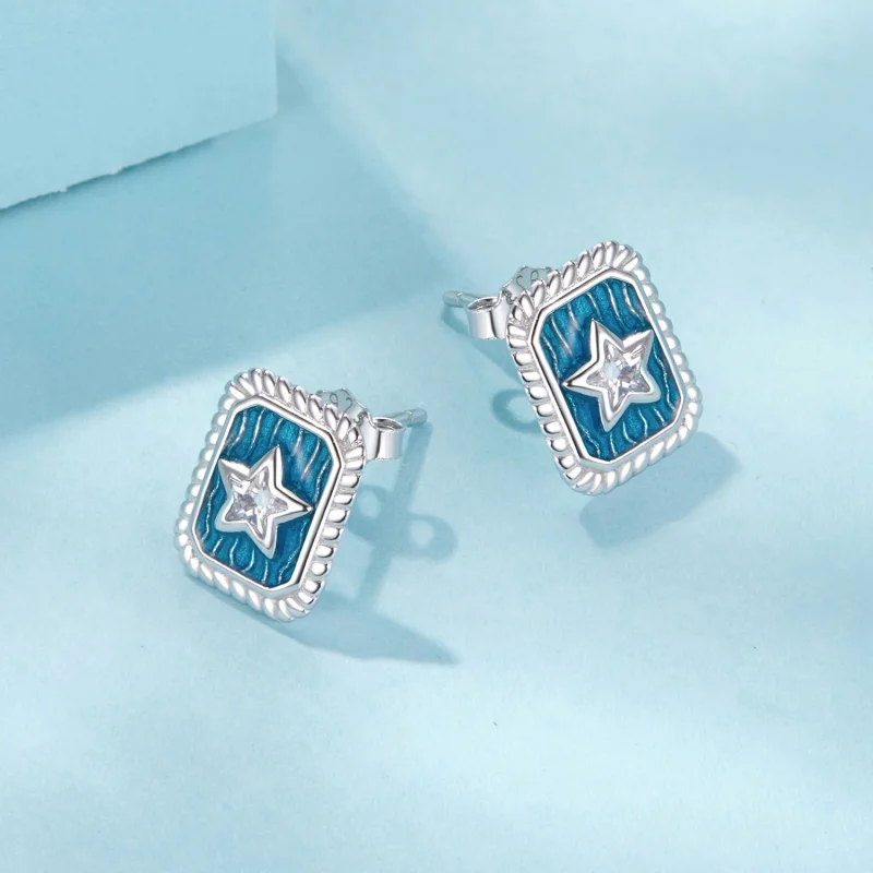 (image for) PANDORA Style Star Retro Earrings - SCE1796 - View 3