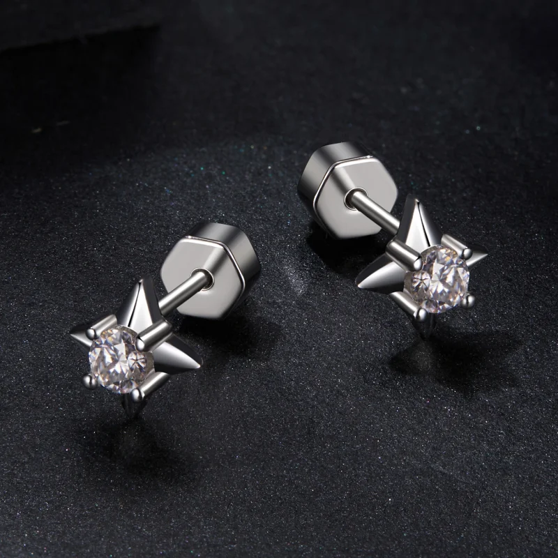 (image for) PANDORA Style Star sparkling earrings (one certificate) - MSE067 - View 3