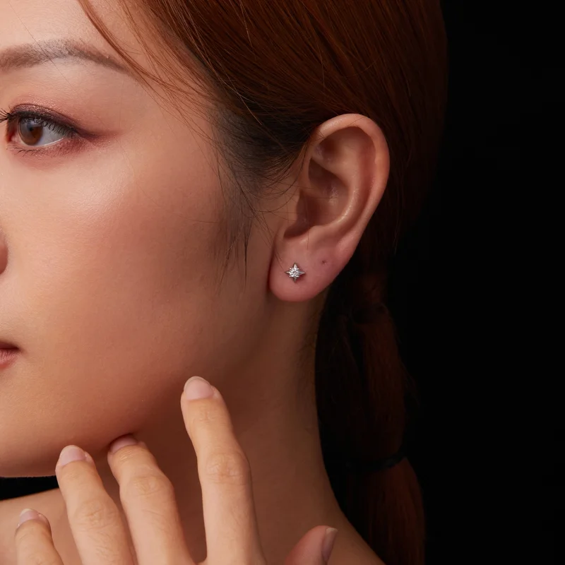 (image for) PANDORA Style Star sparkling earrings (one certificate) - MSE067 - View 9