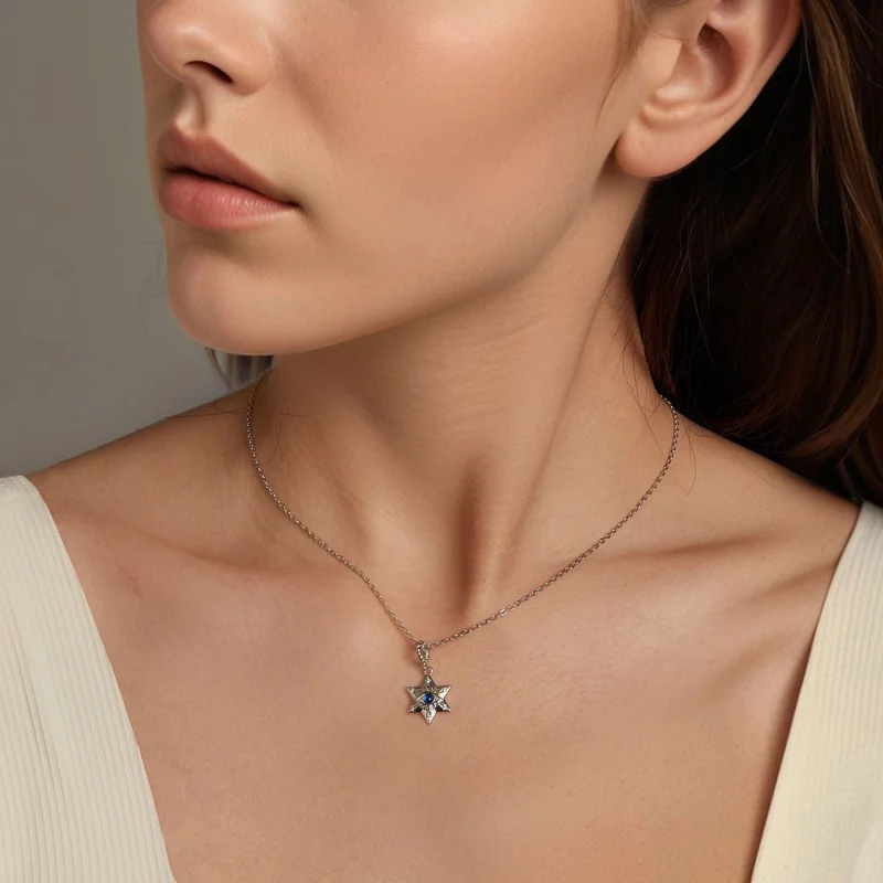 (image for) PANDORA Style Starburst Demon Eye Necklace - BSN397 - View 6