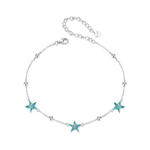 (image for) PANDORA Style Starfish Teal Anklet - SCT026