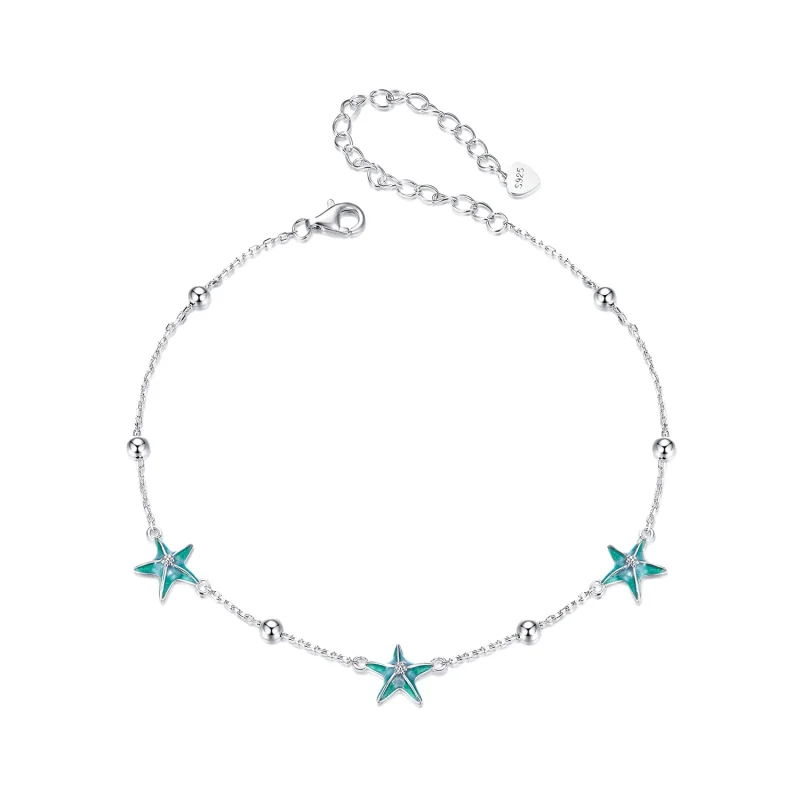 (image for) PANDORA Style Starfish Teal Anklet - SCT026 - Product Image