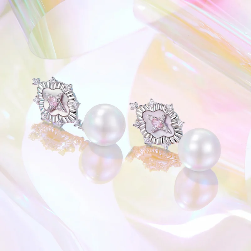(image for) PANDORA Style Starlight pink earrings - YIE246 - View 3