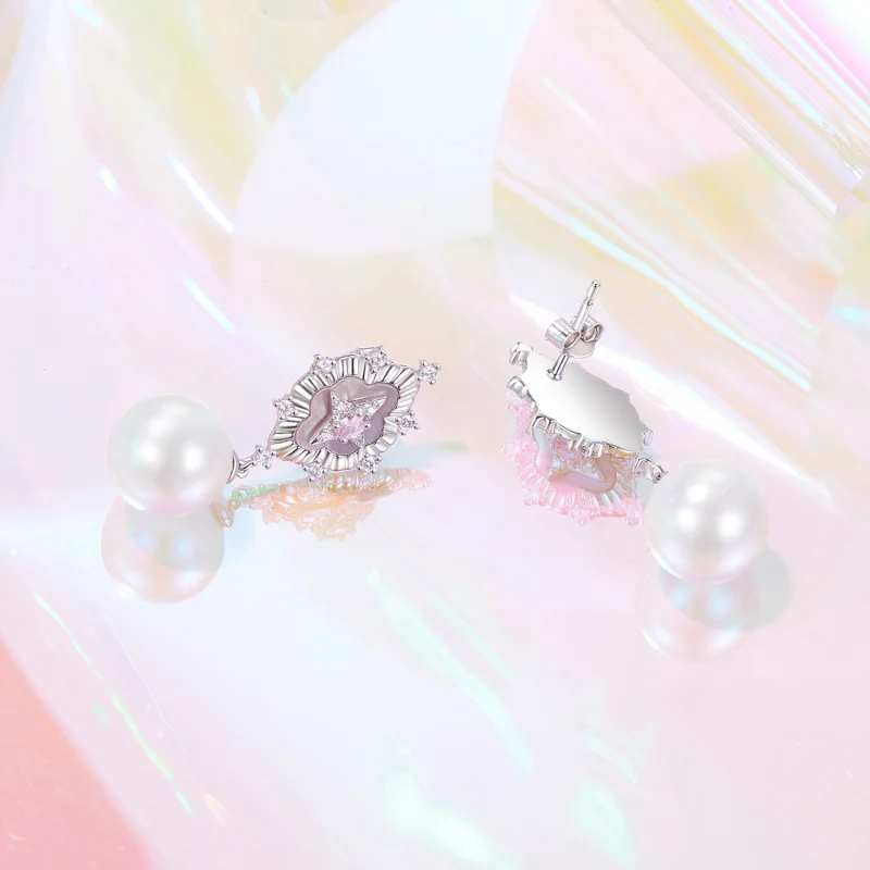 (image for) PANDORA Style Starlight pink earrings - YIE246 - View 4