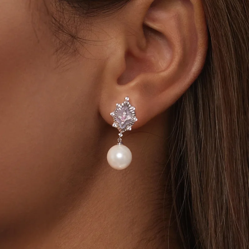 (image for) PANDORA Style Starlight pink earrings - YIE246 - View 6