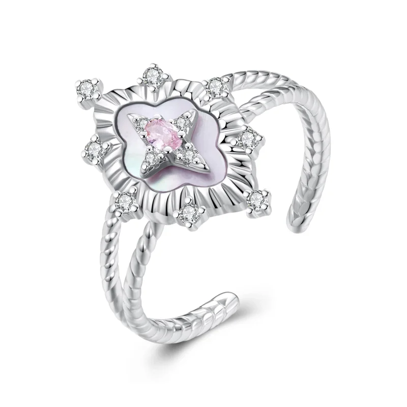 (image for) Pandora Style Starlight Pink Shell Open Ring - YIR244-E - Product Image