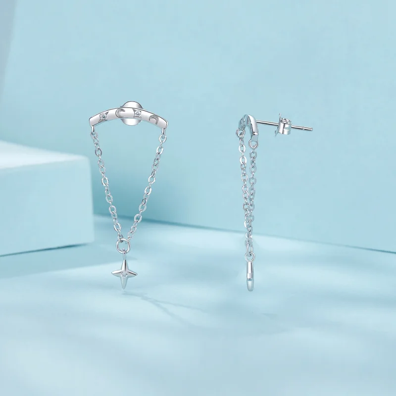 (image for) PANDORA Style Starry Tassel Earrings - SCE1767 - View 3